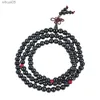 Braccialetti avvolgenti con perline di preghiera del Buddha in rilievo per gioielli con collana di meditazione per uomo donna YQ240226