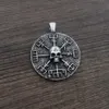 SanLan 12pcs Norse Vikings Gear Vegvisir com colar de caveira amuleto3251