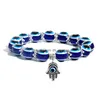 Cadena de alta calidad Moda Mal de ojo azul Cuentas de acrílico Pulsera de cadena Turco Hamsa Mano Fátima Pulseras de palma para mujeres Me Dhgarden Dhkyd