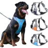Kablo demetleri büyük köpekler için yansıtıcı köpek kablo demeti ayarlanabilir naylon ağ evcil hayvan yeleği, pitbull rottweiler için güvenlik kilidi ile koşum takımı