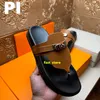 Império famoso designer mens sandálias de couro tangas flip flops claquette sandale plataforma de luxo sandles clássico homem couro verão sapatos tamanho 38-45 chinelos slides