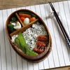 Boîtes à Bento japonaises 3 grilles, boîte à déjeuner de cuisine en bois naturel, boîtes à Sushi en bois naturel écologique, récipient alimentaire, bol de table LT780