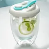 Wine Glasses Double Wall Glass Cup Leak Proof Mug With Airtight Silica Gel Lid Heat Insulated Coffee Juice Art Drinking