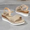 Klänningskor Kvinnors öppen tå kilsandaler Sommaren Plus Size Roman Ankle Strap Platform For Women 2024 Causal Ladies Sandalias