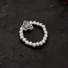 Bagues de cluster Ventfille Argent Couleur Perles Bague pour Femmes Fille Irrégulière Papillon Mignon Bijoux 925 Timbre Cadeau D'anniversaire Goutte En Gros