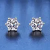 Stud Earrings BIJOX STORY Love 100 Plum Blossom Sakura Multi Cut Moissanite For Female 925 Sterling Silver Fine Jewelry