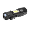 Mini torcia a LED ricaricabile COB + XPE torcia portatile lanterna da campeggio torcia tattica con luce di messa a fuoco zoomabile con clip per penna