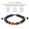 Perline Nuovo 8mm Pietra lavica Occhio di tigre Bracciale con perline per uomo Donna Intrecciato fatto a mano Guarigione naturale Nce Yoga Gioielli di moda Dhgarden Dhozv