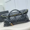 Top Nuevo bolso de compras bolso de mujer ES GIGANTE Bolso de viaje de cuero acolchado bolso de hombro de diseñador bolso de cuero de color sólido Bolso de mano de gran capacidad mujer Bolsos de lona