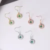 Colar brincos conjunto para mulher retro oco micro-incrustado zircão verde rosa cor de ouro noiva jóias s525