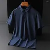 Men's Polos Arrival Fashion Short Sleeved Summer Leisure Middle-aged And Young Shirt Non Iron Ice Silk Polo Size M-5XL