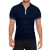 Herren Polos 2024 Sommer-Poloshirt, leichtes Revers, einfarbig, schmal geschnittenes Kurzarm-Poloshirt