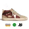 Outdoor Golden Mid Slide Star High Top Sneaker Moda Mens Mulher Sapatos Casuais Luxo Lantejoulas Clássico Do-old Dirty Star Sneakers Mulher Goosess Sneakers