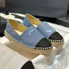 Espadrilles Designer schoen Luxe sneaker Dames Casual schoen Canvas Echt leer Loafers Klassiek design Laarzen Slipper Slippers per merk S573 007