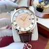 Wristwatches 2024 Mens Automatic Mechanical Watch Rose Gold Stainless Steel Black Leather White Rome Dial Sapphire 42mm