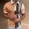 Mens Tops Polo Golf Mens King Print T Shirt High Quality Turndown Short Sleeve Zipper Pullover Original Golf Wear Men Clothing 240226