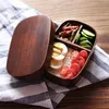 Japanse Bento Boxen 3 Roosters Keuken Houten Lunchbox Milieuvriendelijke Natuurlijke Houten Sushi Dozen Voedsel Container Servies Kom LT780