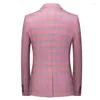 Herenpakken 2024 Spring Simple Plaid Business Suit/Manne Slim Fit Bruidegom om te trouwen Jurk Blazers/Man Casual Jacket