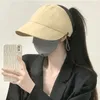 Adjustable Fisherman Caps Women Outdoor Beach Bucket Hat Summer UV Protection Ponytail Sunhat Foldable Visors Panama Hats