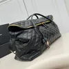 Top Nuevo bolso de compras bolso de mujer ES GIGANTE Bolso de viaje de cuero acolchado bolso de hombro de diseñador bolso de cuero de color sólido Bolso de mano de gran capacidad mujer Bolsos de lona