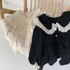 Abiti primaverili per bambini per ragazze con pizzo patchwork stile coreano carino manica lunga colletto rovesciato festa principessa 240223