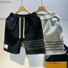 Men's Shorts Grey Sports Shorts For Men Summer Korean Casual Shorts For Men High Street Shorts For Men Outdoor Versatile Mens Striped Shorts 240226