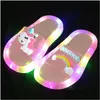 Pantofole per ragazza Pantofole per bambini Led Bambini Sandali da bagno per bambini Scarpe per ragazzi Light Up Toddle230605 Consegna di maternità Maternità Dhbhc