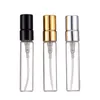 Bouteilles de parfum en verre portatives de 2ml 3ml 5ml 10ml, bouteilles de pulvérisation avec pompe en aluminium