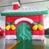 4x4x3.5mh (13.2x13.2x11.5ft) med fläktfria dörrfartyg utomhusaktiviteter jul uppblåsbar Santa Grotto House tält Xmas -dekorationer