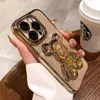 Lindo oso suave TPU Quicksand caso para iPhone 11 12 13 14 15 Pro Max 15Plus iPhone15 Glitter Powder BlingBling Girl Lady Fundas para iPhone15