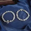Beaded Moon Star Shape Crystal Stone Pärlor Bangle Armband Healing Gemstone Jewelry for Women Men YQ240226