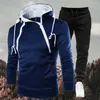 Herren-Trainingsanzüge, Oberbekleidung, Sport, Mode, Herren, Jogginganzüge, Winter, warmes Tuch, Reißverschluss, Hoodie, Sweatpant, 2-teiliges Set, lässiger Kapuzenpullover