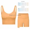 Yoga Outfit Sports Bra Designers Womens Outfits Black Slim Women Padded Tanks Leggings Set Fashion Summer Jogging Running Gym Exerci Dhshy