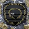 Triângulo de metal colares pulseiras conjuntos de luxo ouro corrente pulseira conjuntos colar com caixa presente aniversário