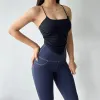 Sutiãs YUSHUHUA Sexy Sling Yoga Top Side Dobras Beleza Voltar Yoga Colete Sem Mangas Esporte Top Ginásio Mulheres Fitness Running Tops Padde