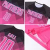 Maglia uniforme da calcio sublimatica personalizzata rosa rosa-nera