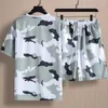 Men's Tracksuits Casual Camouflage Sets 2024 Summer Men Short Beach T-shirt Shorts 2 Piece Set Korean Fashion Women Clothes Sport Wear