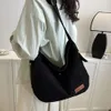 Moda nowa sztrukoi torba damska duża pojemność torba klasowa studencka biała prosta i wszechstronna torba na jedno ramię