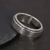 Ringar 925 Sterling Silver roterbara ringar för män och kvinnor enkel hampa rep typ spinnare vintage manliga smycken