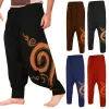 Outfit Men's Harem Pants Drop Crotch Retro Print Pants Cotton Yoga Joggers Sweatpants Hip Hop Trousers Loose Wide Leg Pants