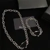 Vintage épais chaîne bijoux collier ensembles Triangle forme lettre Designer boucles d'oreilles femmes pendentif goujons fille chaîne cristal Eardrop G173P