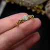 Pierścienie klastra Koreańska bezpłatna dostawa 925 SREBROŚCI SREBRNE 4 mm 5 mm 18K Gold Gold Owalny Cut Natural Emerald Pierścień