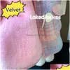 Coat Winter Thick Warm Fur Hooded Coats For Girls Korean Style Kids Fashion Rainbow Color Plaid Lambswool Overcoats Children Clothes Dhdgy