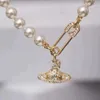 Luxury Brand Designer Pendants Necklaces Never Fading Pearl Crystal 18K Gold Plated Stainless Steel Letter Choker Pendant Necklace Chain Jewelry