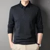 Men's Polos Spring And Autumn Top Grade Wool 4.7% Fashion Mens Designer Polo Shirt Simple Casual Long Sleeve Men Tops