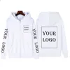 Il tuo PROPRIO marchio di design/immagine Zip personalizzata giacche unisex fai da te felpa stampata casual tinta unita sciolto con cappuccio cappotti240226