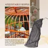 Nesten 3 Stuks Grote Verstelbare Vogelkooi Cover Zaad Verenvanger Universele Vogelkooi Nylon Mesh Netto Cover Zachte Luchtige Rok guard