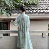 Etniska kläder plus storlek traditionell kinesisk qipao klänning cheongsam broderade kvinnor eleganta överdimensionerade söta unga sommar lös grön