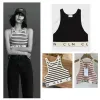 Summer White Women Tops wang Tees Fashion Brand Crop Top Embroidery Sexy Off Shoulder Black Tank Top Casual Sleeveless Backless Top Shirts Luxury Designer Solid Vest