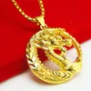 Exquisite 24 K Plated Dragon Pendant för män och kvinnor 11 Kvalitet handgjorda i Hongkong Gold Shop Necklacce X0707275f